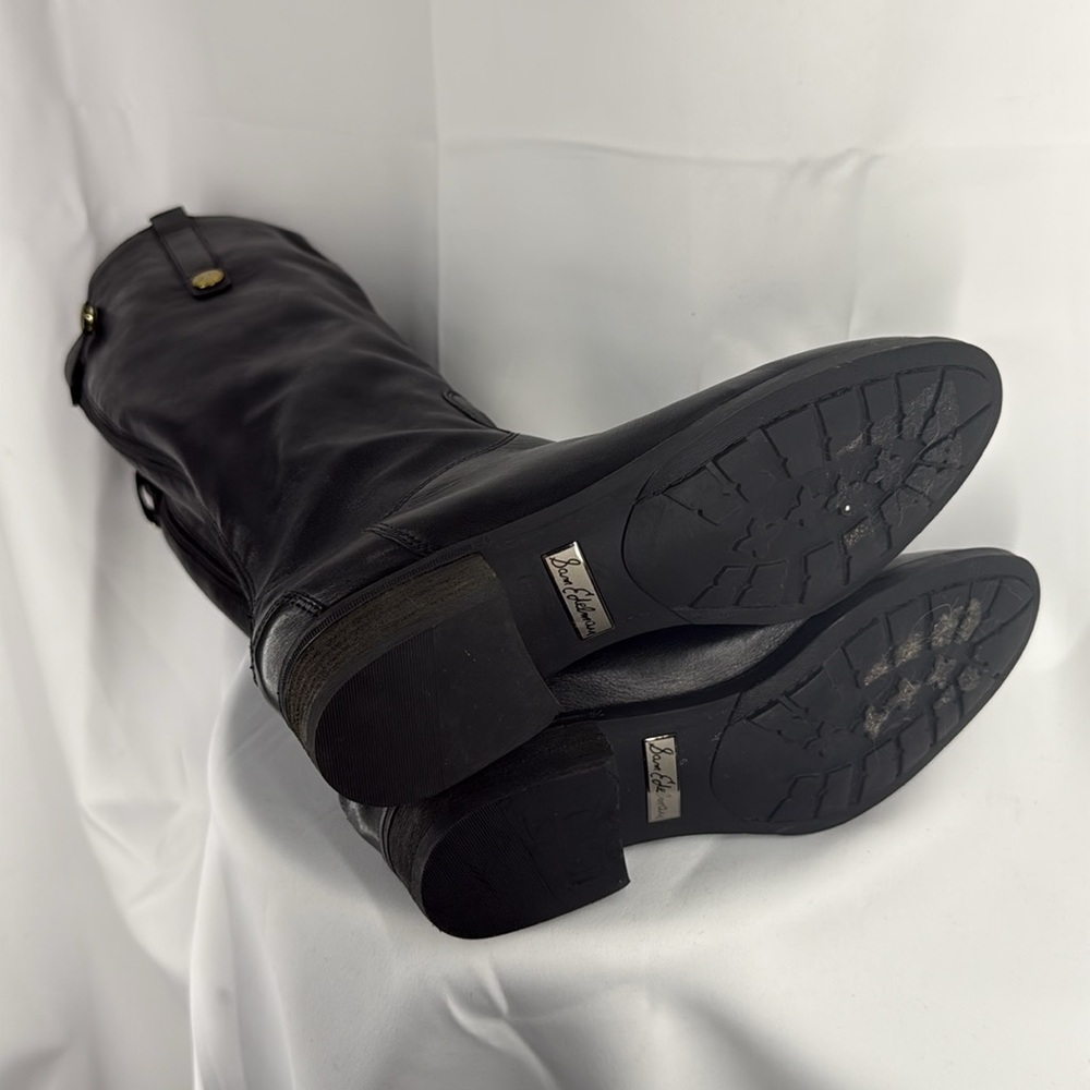 Sam Edelman Black Leather Knee-High Boots - Size 8 - Picture 7 of 10